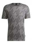 Футболка с узором «гусиная лапка» BOSS, серый - фото