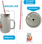 Стакан для питья Grapefruit Embrace Grapefruitastic Mason Jar с ручкой и крышкой speecheese - фото 2
