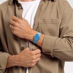 SWATCH Unisex 34mm Blue Watch SO28S101 - фото 4