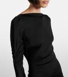 Платье из джерси со сборками David Koma, черный - фото 4