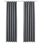 Плотные шторы Maison Exclusive с крючками, 2 шт., серые, 140x175 см Prolenta - фото 2
