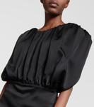 Атласный топ Jil Sander, черный - фото 4