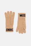 Шерстяные перчатки Moschino, коричневый - фото