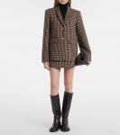 Клетчатый блейзер Ganni, Chicory Coffee - фото 2