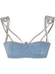 Бюстгальтер из денима GCDS Chocker, синий - фото