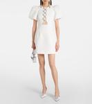 Мини-платье Алисии из крепа с декором Rebecca Vallance, слоновая кость - фото 2