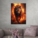 Картина на холсте Hustling Sharks Fire Wolf III, оранжевый - фото 4