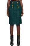Юбка миди с зеленой бахромой Balmain - фото