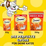 Лакомства для кошек с курицей в хрустящей оболочке Dreamies Mega Pack, 4 x 180 г - фото 7