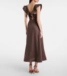 Платье миди Rhiannon с рюшами из льна Zimmermann, Chocolate - фото 3