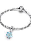 Шарм Pandora Blue Blossom Dangle Charm, стерлинговое серебро - фото 2