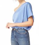 Топ с одним плечом из шамбри Entro, Chambray - фото 2