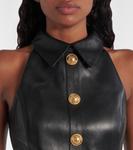 Кожаное мини-платье Balmain, Noir - фото 4