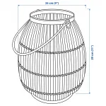 Фонарь, бамбук, 29 см, HÖVISK IKEA - фото 6
