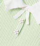 Платье с плиссировкой и оборками Self-Portrait Kids, зеленый - фото 3