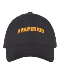 Вышитая бейсболка A Paper Kid, черный - фото