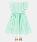 Платье из тафты с оборками Stella McCartney Kids, Greenish - фото 2