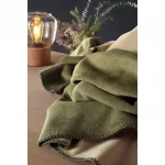 Плед для дома Melange Doubleface с окантовкой декоративным швом Biederlack, оливковый/бежевый - фото 2