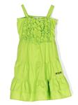 MSGM Kids платье с оборками, зеленый - фото