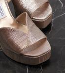 Босоножки Karli 125 на платформе с блестками Jimmy Choo, Macaron - фото 5