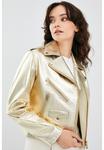 Кожаная куртка Derimod, золотого цвета - фото 4