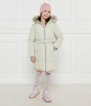 Куртка детская Calvin Klein Jeans с мехом и поясом, бежевый - фото 2