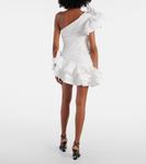 Мини-платье из тафты с оборками Alessandra Rich, белый - фото 3