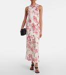 Шелковое платье макси с принтом Asceno, Riviera Red - фото 2