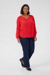 Блуза KAFFE CURVE KCAmi, красный - фото 3
