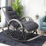 Кресло-качалка Kuchen с мягким матрасом и плетеными элементами "Колесо" - фото 5