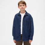 Детские повседневные рубашки GAP, синий - фото 4