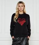 Толстовка женская Karl Lagerfeld свободного кроя с принтом сердца, черный - фото