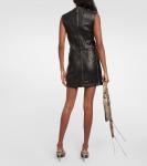 Кожаное мини-платье Acne Studios, черный - фото 3