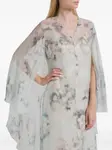 Макси-платье-накидка с цветочным принтом Alberta Ferretti, синий - фото 4