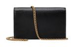 Сумка chain wallet with script 'black leather' Gucci, черный - фото 4