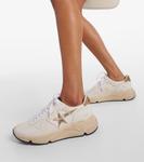 Кожаные кроссовки Running Sole Golden Goose, White/ Gold/ Beige - фото 4