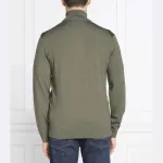 Шерсть ладамо стандартного кроя Boss, хаки - фото 3