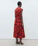 Женское длинное платье с принтом MANGO, красный - фото 3