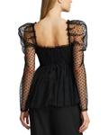 Zac Posen Топ из тюля в горошек, черный - фото 2
