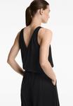 Комбинезон OYSHO FLOATY CROSSOVER BACK MIDI WITH SOFT TOUCH, Black - фото 4