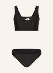 Бюстье бикини 3 полоски Adidas, черный - фото