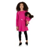 Платье с бантом для девочки и куклы Leveret, розовый - фото