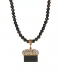 Ожерелье из черного оникса 2028, black - фото
