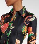 Шелковое платье-рубашка Etro, Stampa Nero - фото 4