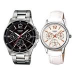 Часы CASIO Quartz Waterproof Mens Black/White Analog, черный - фото