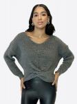 Elara Свитер в крапчато-сером цвете - фото 3