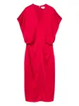 Атласное платье миди STELLA MCCARTNEY, красный - фото