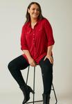 Блузка на пуговицах TAB SLEEVE Evans, красный - фото 6