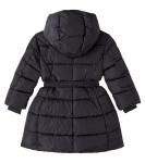 Приталенное пальто с ремнём Monnalisa, черный - фото 3