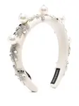 Ободок с пайетками и жемчугом Parlor, белый - фото